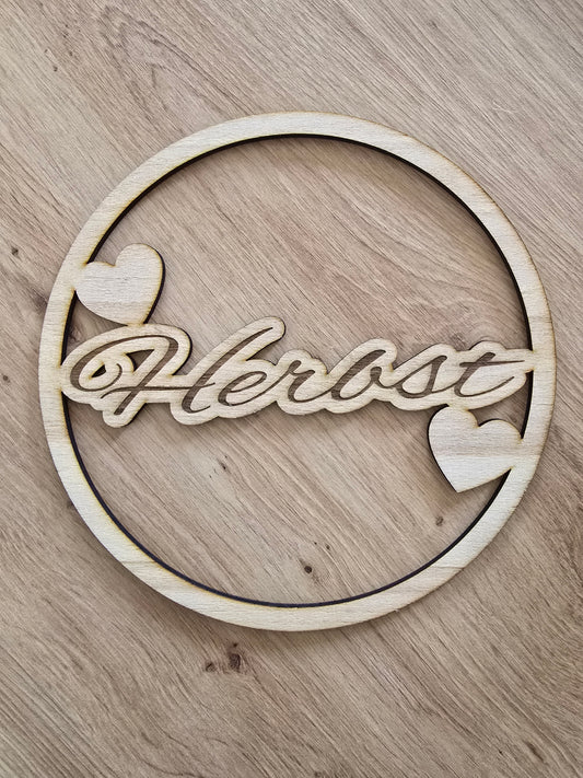 Holzschild „Herbst“ mit Herzen – Natürliche Deko für die Herbstzeit 🍂❤️