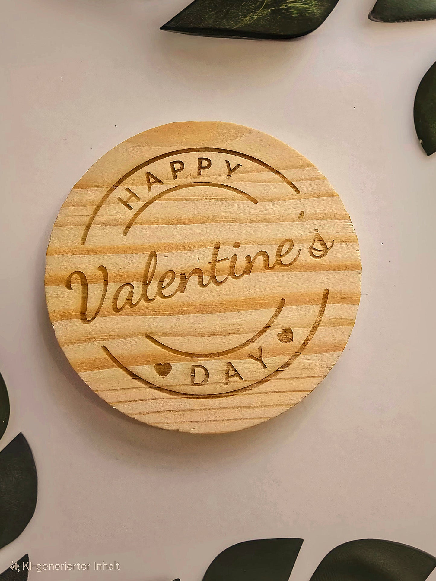 Holzuntersetzer „Happy Valentine's Day“ ❤️
