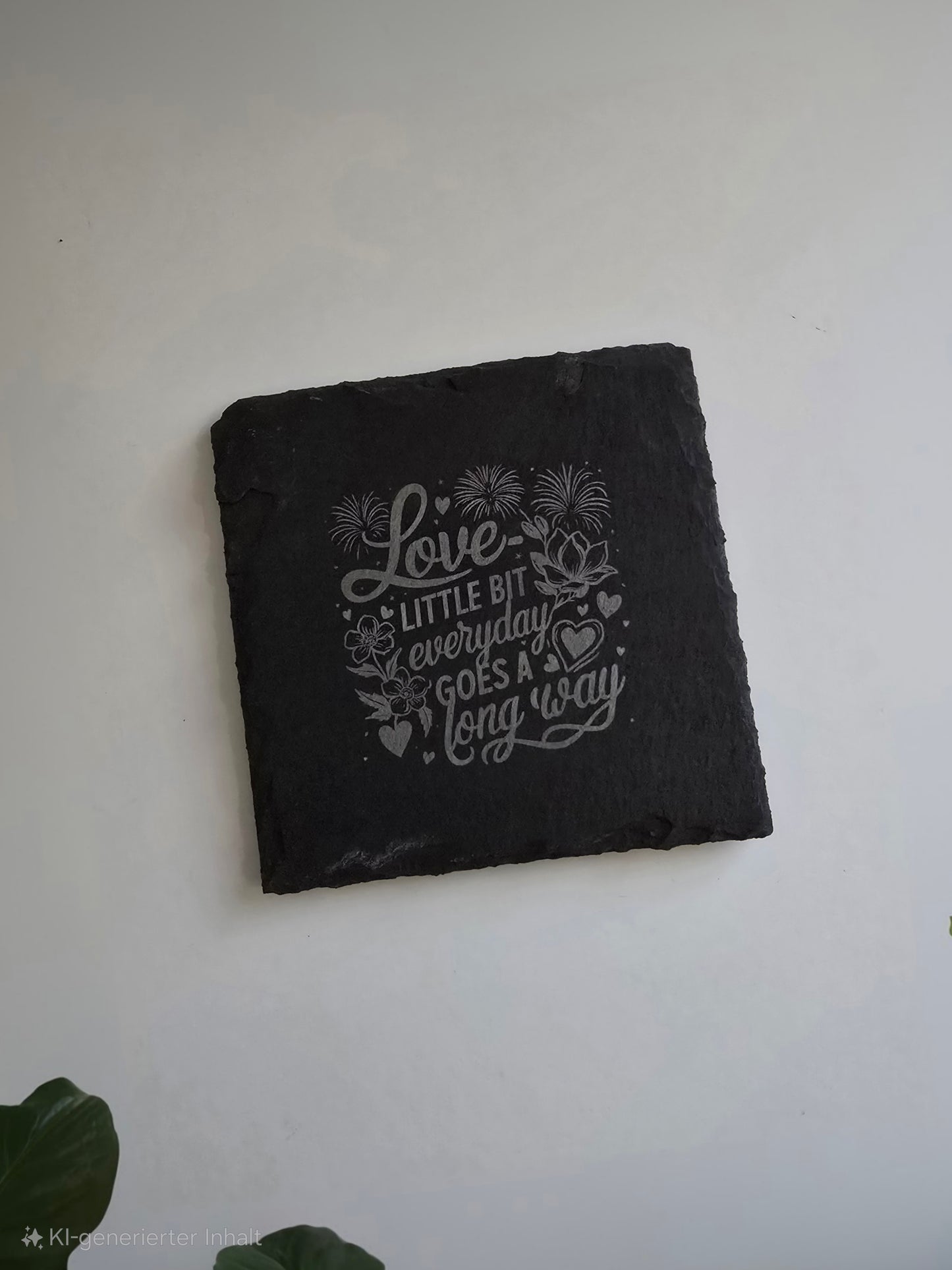 Schieferuntersetzer „Love – A Little Bit Every Day“ – Romantische Botschaft für jeden Tag ❤️