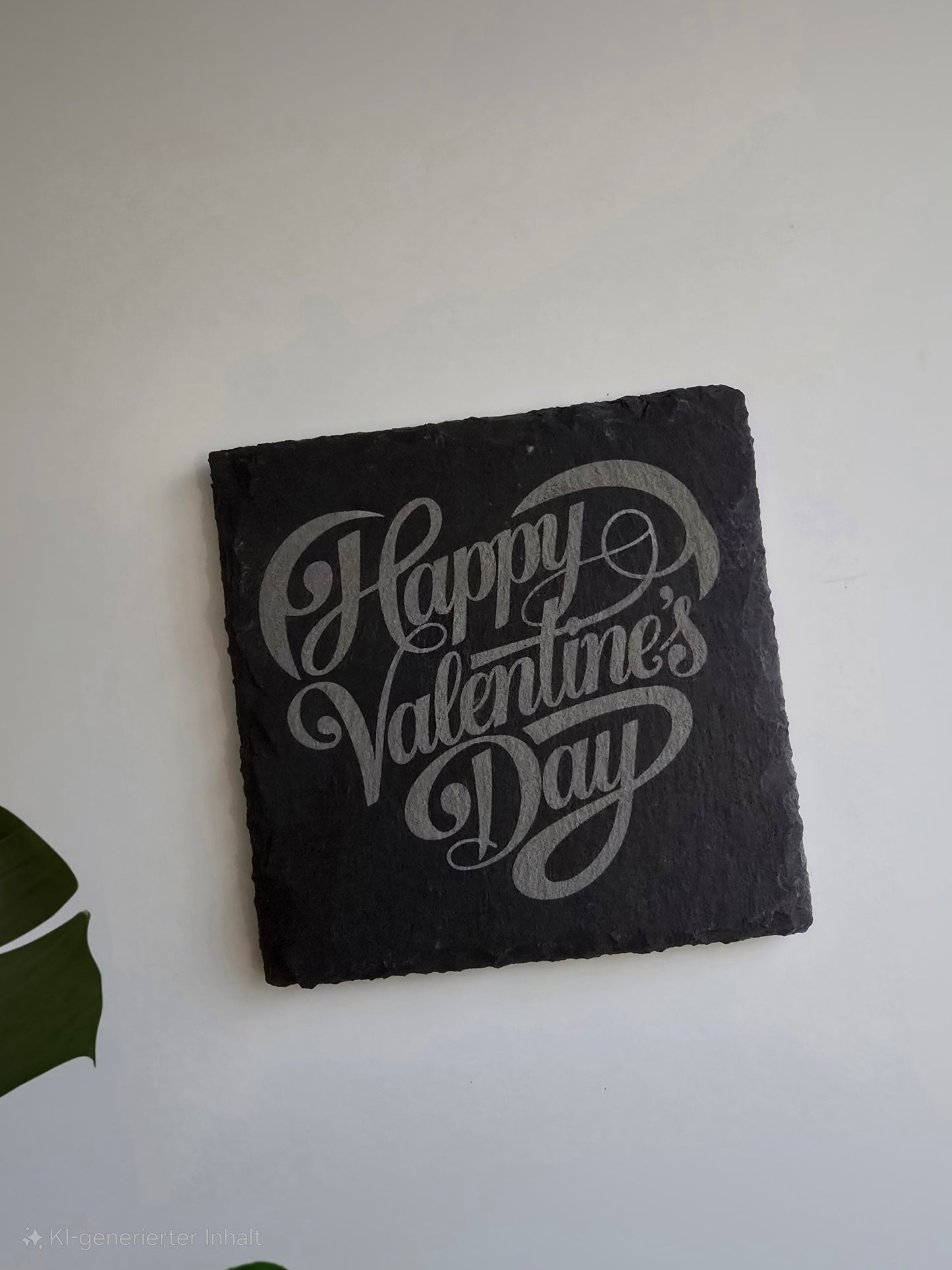 Schieferuntersetzer „Happy Valentine's Day“ – Romantische Tischdeko ❤️