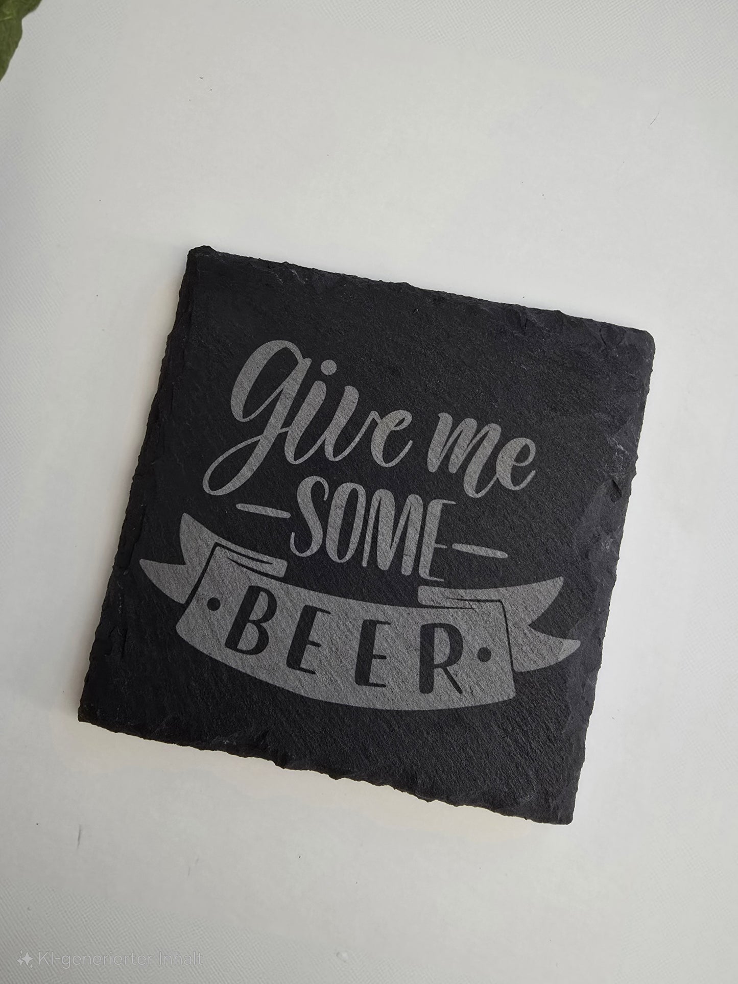 Schieferuntersetzer „Give me some Beer“ – Perfekt für Bierliebhaber 🍺