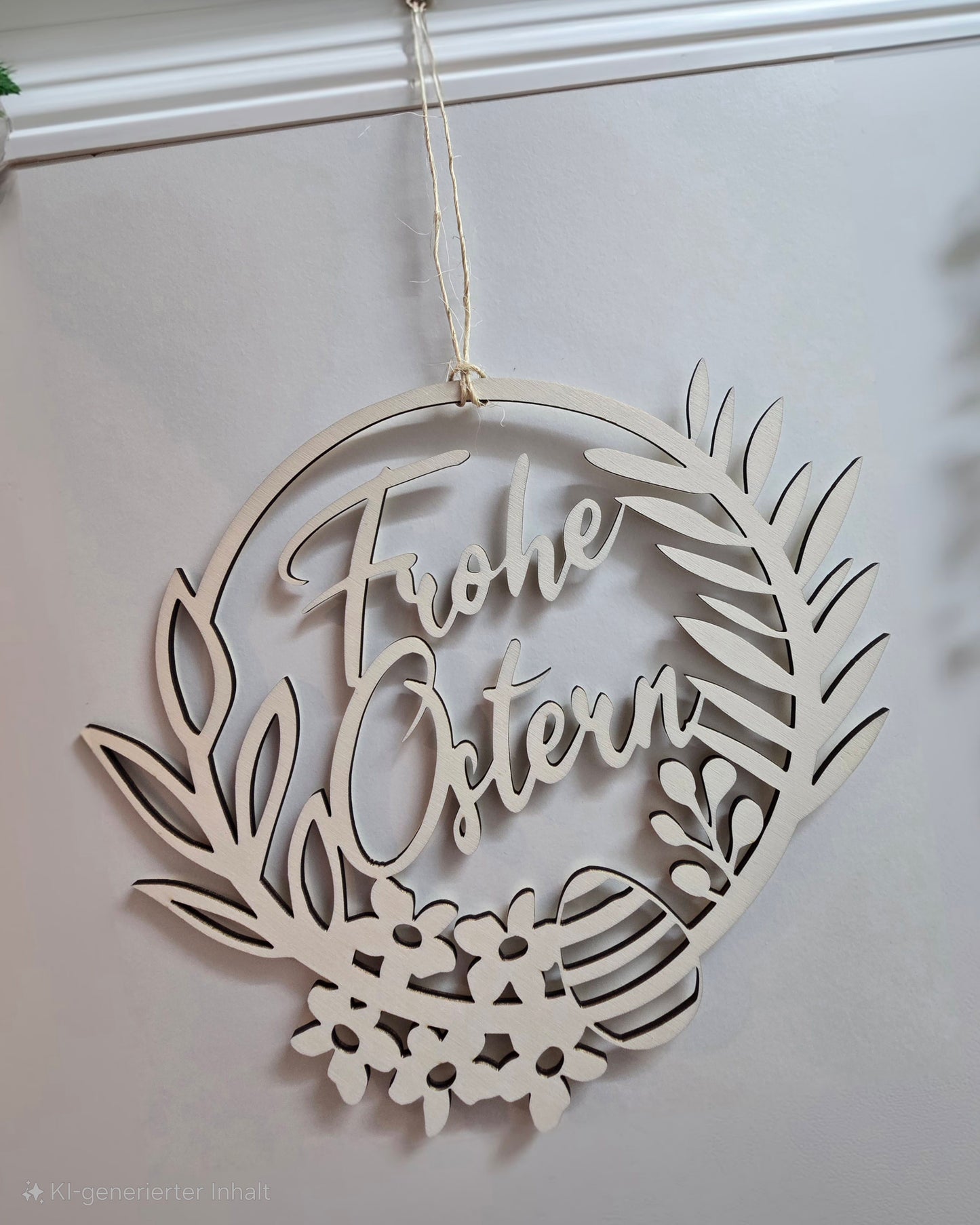 Holzschild „Frohe Ostern“ – Stilvolle Osterdekoration für dein Zuhause 🐰🌸