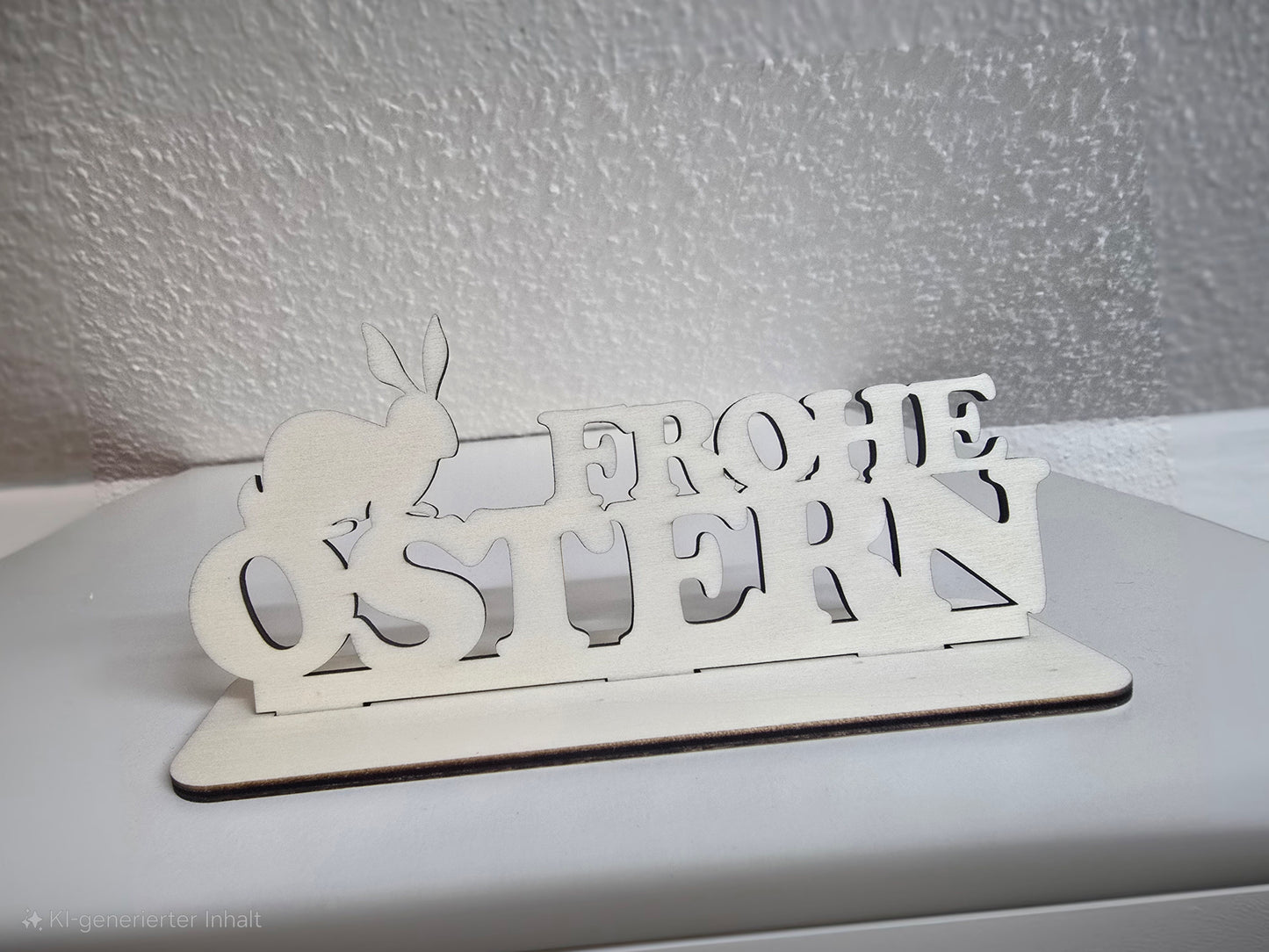 Holz-Dekoration „Frohe Ostern“ – Stilvolle Osterdeko zum Aufstellen 🐰🌸