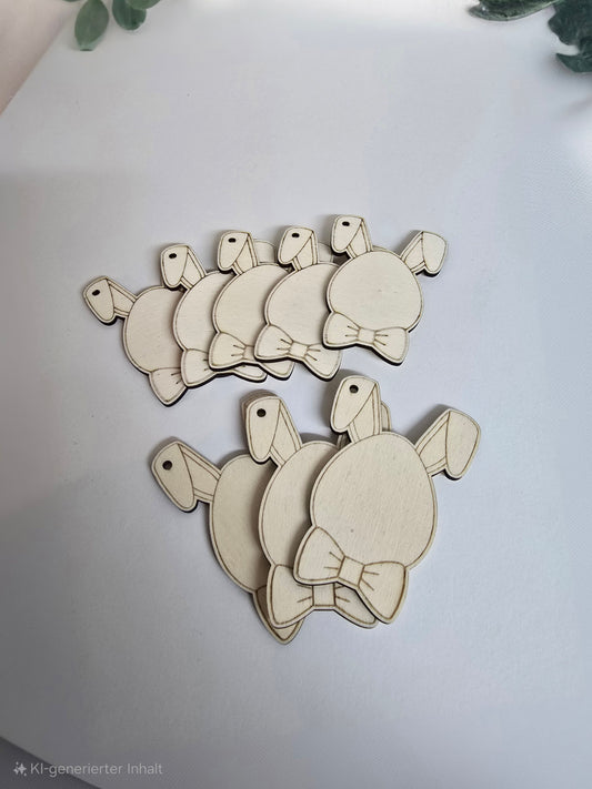 Osterkörbchenanhänger aus Holz – Perfekt für deine Osterdekoration! 🐰🎀