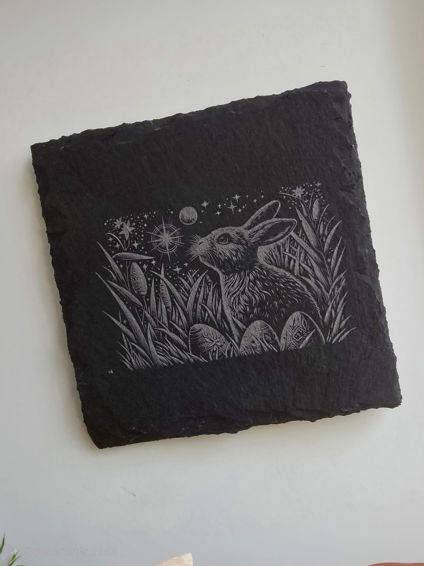 Schieferuntersetzer mit Osterhasen-Motiv – Einzigartige Osterdekoration 🐰🥚