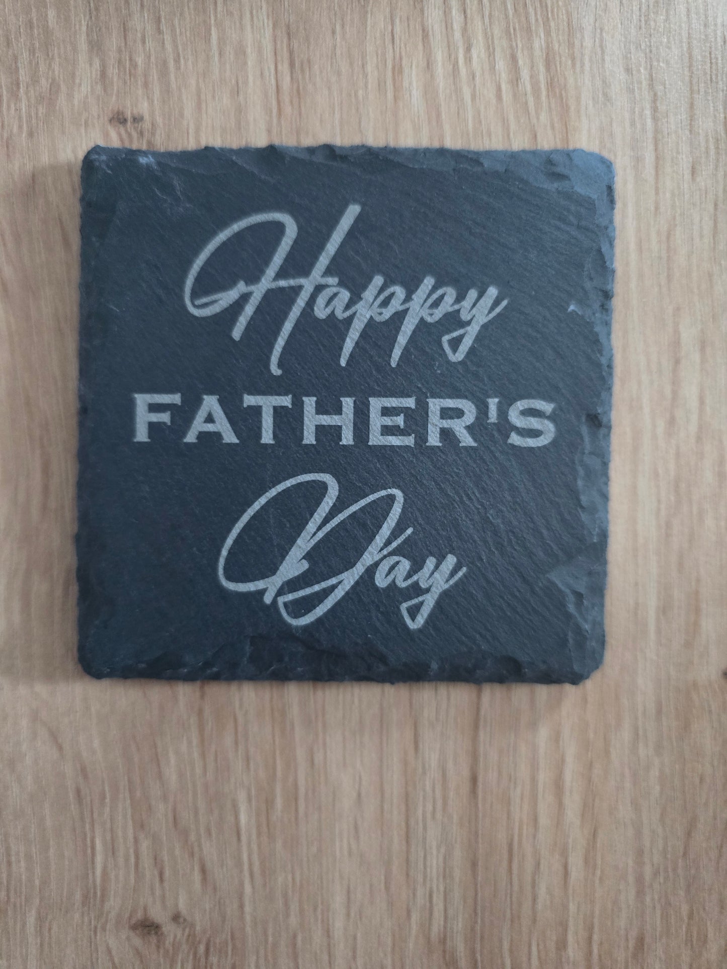Schiefer-Untersetzer „Happy Father’s Day“ 💙